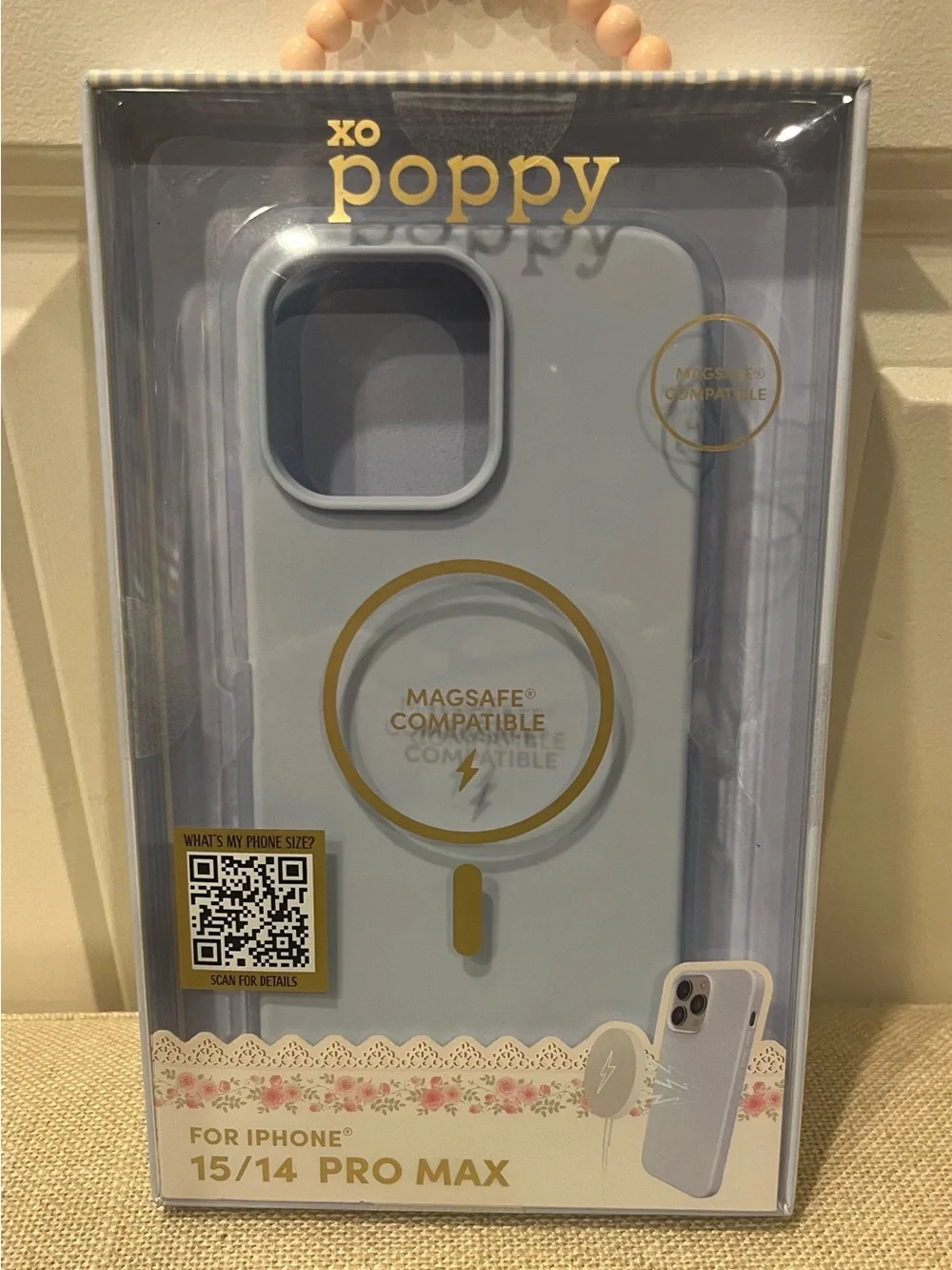 NWT XO POPPY Light Blue MagSafe-Compatible Case for iPhone 15/14 Pro Max